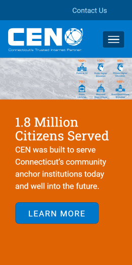 CT Education Network Homepage display mobile view