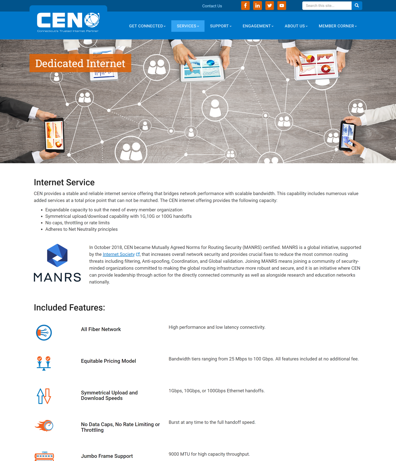 Screenshot of an interior page of the CT Education Network website
